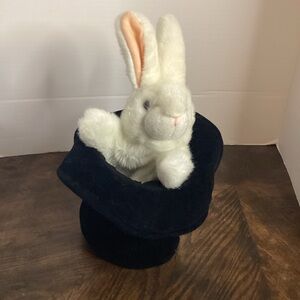 Rabbit in a hat plush puppet
